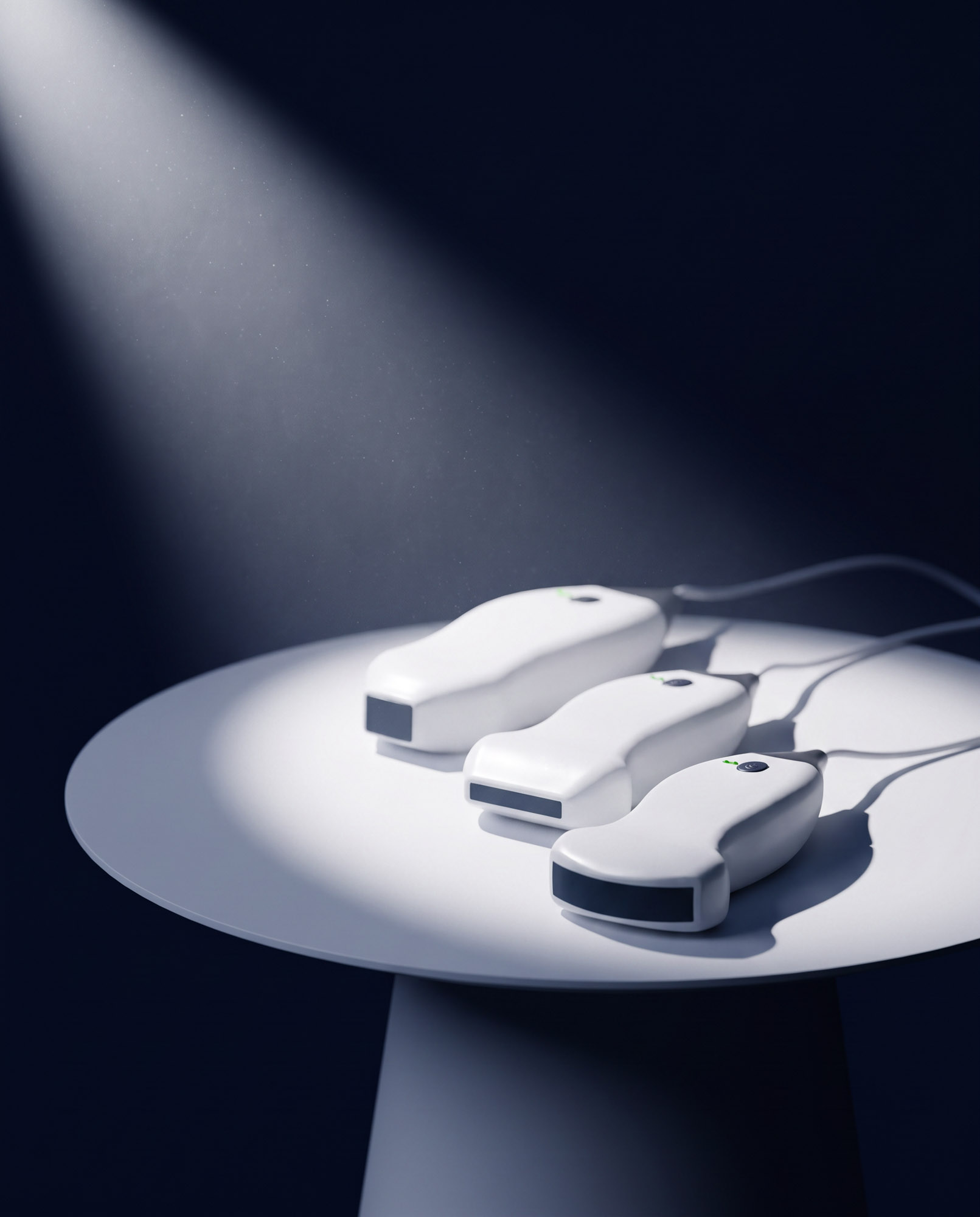Ultrasound probes under studio light