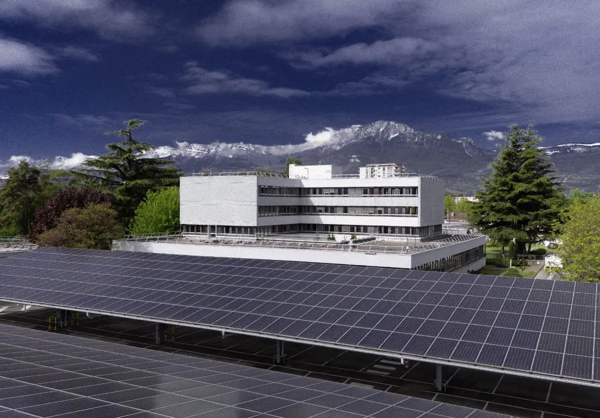 The campus building seen from outside