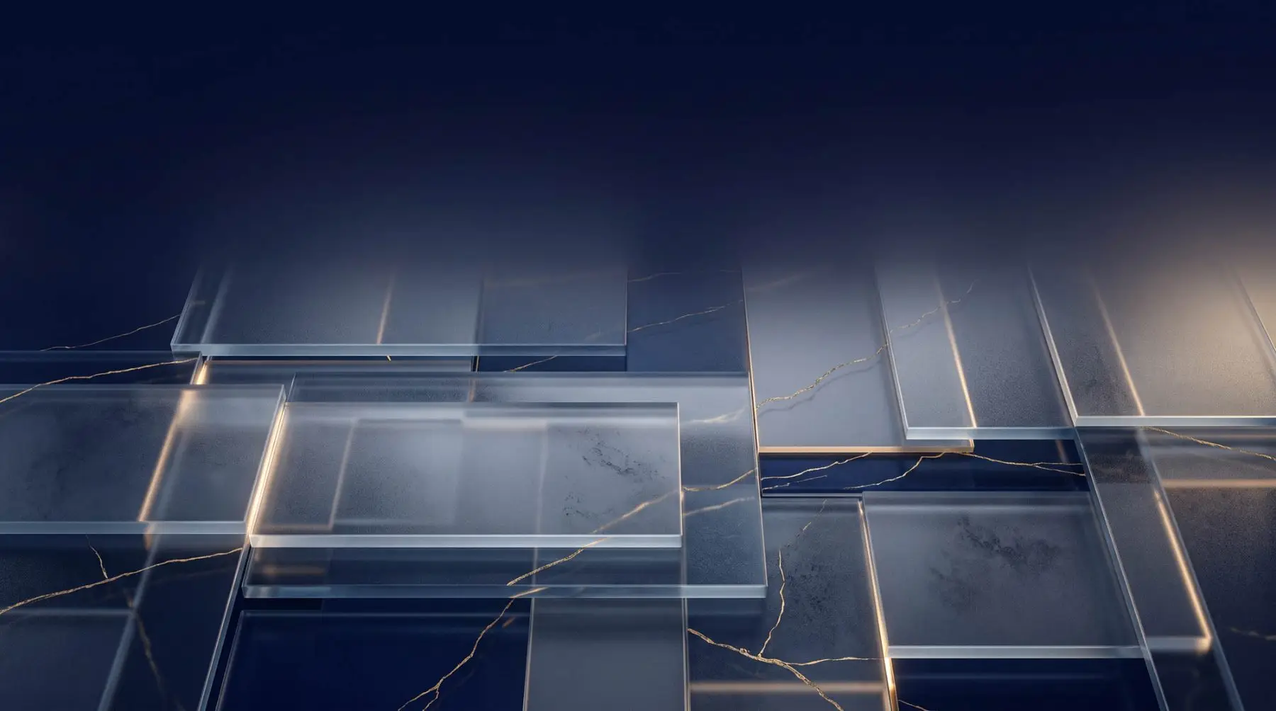 Industrial architecture — glass and navy panels
