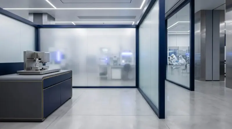 Cleanroom interior under even, controlled light